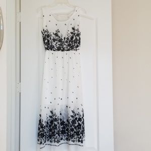 Black and white chiffon dress